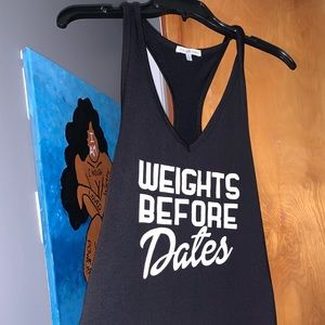 Black halter workout tank top.